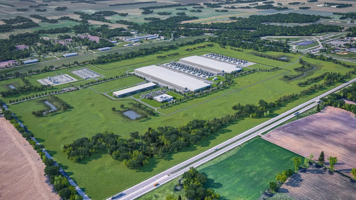 aerial shot of Meta's new data center in Rosemount, Minnesota.